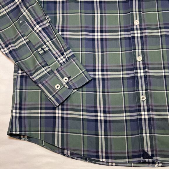UNTUCKit Shirt Size XL Green Blue Plaid Wrinkle Free Tempranillo Button LS 40326 - Picture 3 of 13